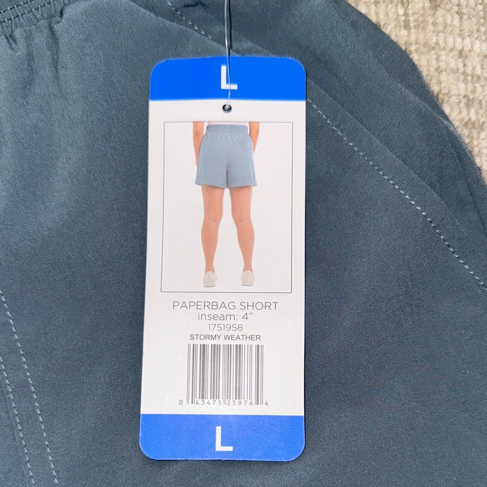 Danskin Charcoal Casual Paperbag  Shorts - Picture 3 of 7